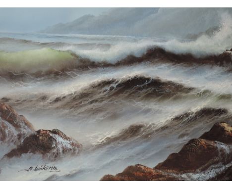 An oil painting, Albert Buikema, seascape, signed, 23in x 35in