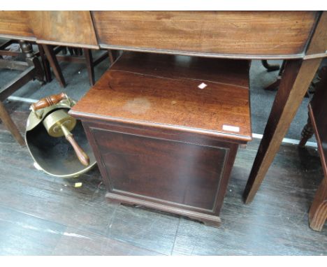 A 19th century mahogany box of commode style used for logs