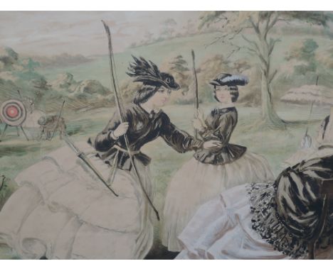 A print after John Leech, Baamacre Archers, dated 1865 and attributed, 20in 25in