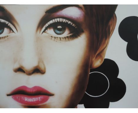 A Limited Edition print after Paul Karslake, Twiggy, signed, 25in x 36in