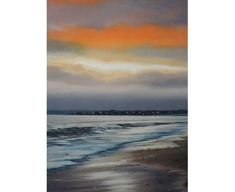 A pastel sketch, Kenevan, Twilight Seashore, signed, 11in x 9in