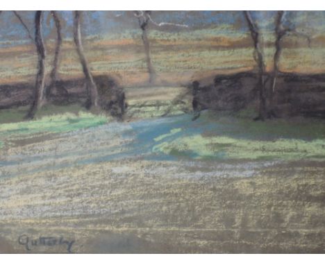 A pastel sketch Quillerby, Spring landscape, monogrammed and dated (19)29