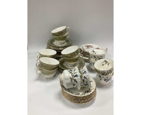 Doulton 'English Renaissance' R. Albert 'Brigadoon' &amp; 'Lavender Rose' tea ware:- One Tray.