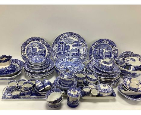 A Large Spode Italian Tea and Dinner Service comprising of lidded tureens, soup dish and ladel, plates of varying size, teapo