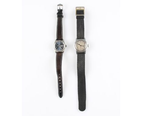 A West End Watch Co. wrist watch, on a black material strap, together with a Tissot Seastar automatic wrist watch on a brown 