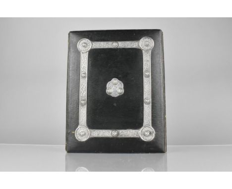 A Late Victorian/Edwardian Silver Mounted Leather Blotter Book with Celtic Design with Dublin Hallmark by West &amp; Son , 24