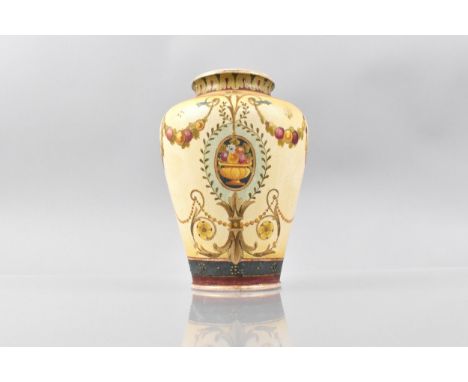 A Late 19th Century Doulton Burslem Tapestry Vase, c.1886-1891, with Green Printed Mark U.S. Patent to Base, 14cm high&nbsp;