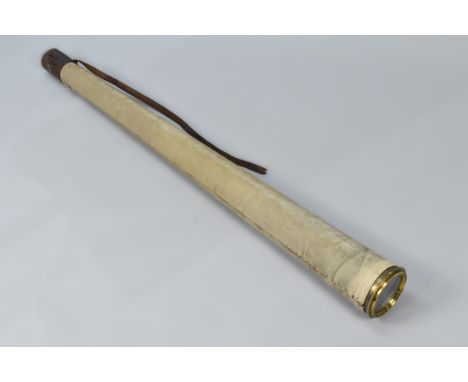 A Large Broadhurst, Clarkson &amp; Co. of London Telescope with Canvas Bound Body and Leather Cover (AF), 124cm (When Closed)