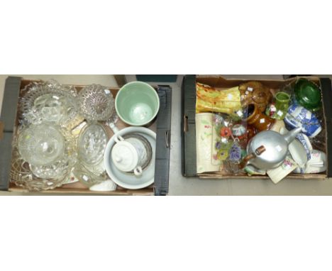 A selection of 1930's and later pottery including Burleigh, Price Bros; Royal Worcester; Poole; etc.; a selection of glasswar