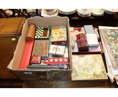 A quantity of various games playing cards etc.