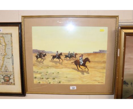 Terry M. Fennell, Arabian Desert scene, signed Riyadh June 1st 1980