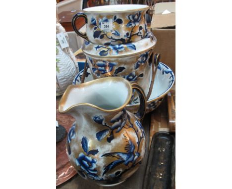 Early 20th Century Losol ware 'Old Tree' design jug and basin set, chamber pot etc.(B.P. 24% incl. VAT)
