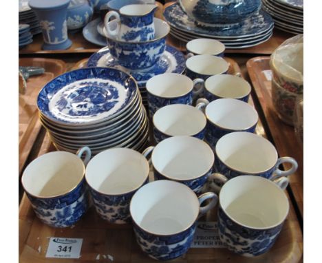 Thirty-one piece blue and white Oriental design Royal Worcester porcelain tea service.(B.P. 24% incl. VAT)