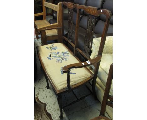 Early 20th Century mahogany inlaid two seater parlour sofa.(B.P. 24% incl. VAT)