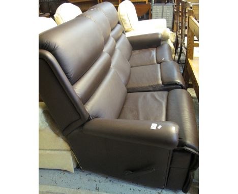 Modern Sherborne brown leather three seater detachable sofa.(B.P. 24% incl. VAT)