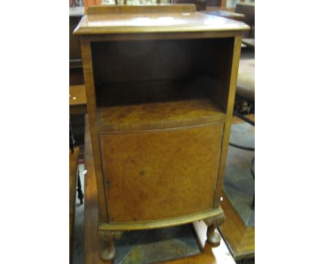 Early 20th Century walnut bow fronted bedside cupboard.(B.P. 24% incl. VAT)
