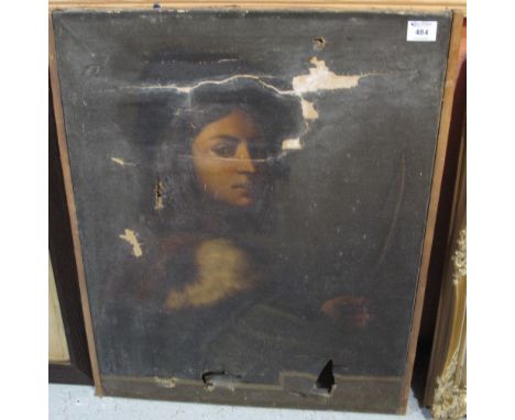 After the Old Master, portrait of a woman, oils on canvas, 70 x 55cm (distressed).(B.P. 24% incl. VAT)