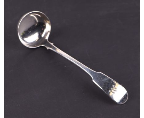 A Scottish William IV silver fiddle pattern sauce ladle, initialled, Edinburgh 1833, 31g.  