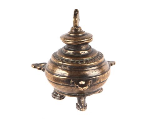 An Indo-Persian bronze censer, 9cms high.