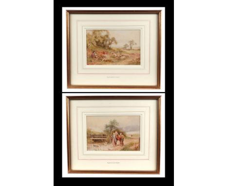 Myles Birkett Foster (1825-1899) - The Water Trough - and - The Foot Bridge - a pair of watercolour paintings, each initialle