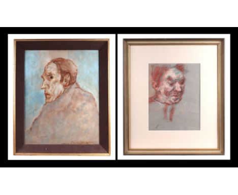 Jim Gilbert (1933-1995) - Self Portrait - oil on canvas, signed lower right, 40 by 50cm, framed; together with another portra