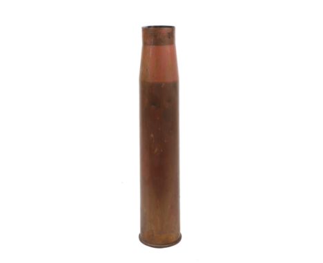 A large WWII brass artillery shell casing / stick stand. Dated 1940 to the base. 73cms (28.75ins) by 15cms (6ins) at the base