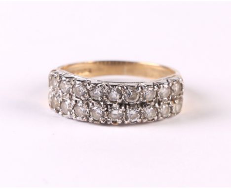 A 9ct gold cubic zirconia dress ring, approx UK size 'M', 3g.