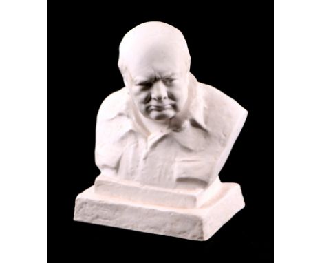 A Spode white ceramic bust of Winston Churchill by Oscar Nemon, 1966, 17cms high.Condition ReportGood overall condition.