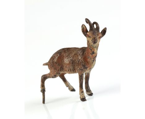 A cold painted bronze figure of a Chamois goat, 5cms high.
