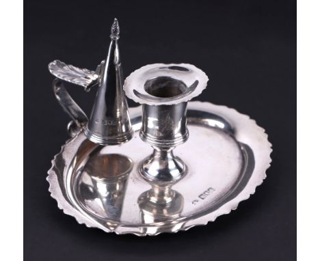 An Edwardian silver chamberstick, London 1902 and maker's mark for William Hutton & Sons, 15cms wide, 239g.Condition ReportNo