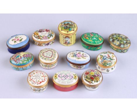 A group of Halcyon Days and similar enamel boxes (12).