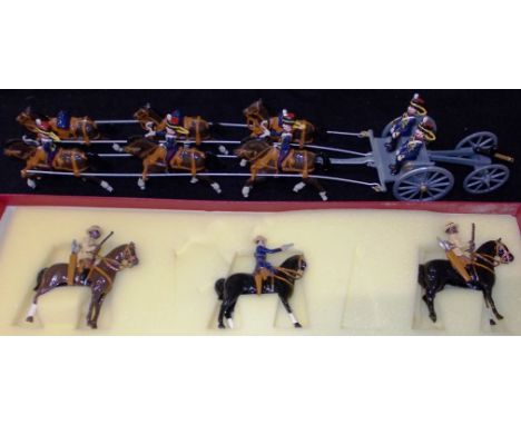 Dorset Soldiers. cast metal Soldiers. Army of the World. Possibly H.A.C. mounted with limber and gatling gun, Natal Native Ho