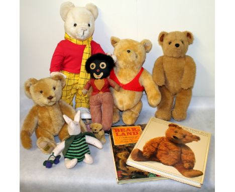 Merrythought Rupert Bear, Gabrielle designs Pooh Bear, and various other teddies and soft toys inc Merrythought 'Isabel' .  A