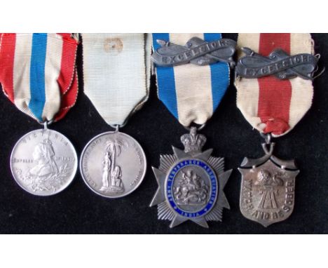 (4) Temperance medals. Victoria Memorial Medal; Army Temperance Medal. India.; Another for 5 years sobriety; Another Army Tem