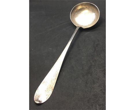 large Continental Silver Soup Ladle measures approx 13.25ins long bowl measures approx 3.75ins dia weight 140g