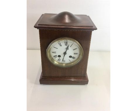 Edwardian French Inlaid Mahogany Mantle Clock 