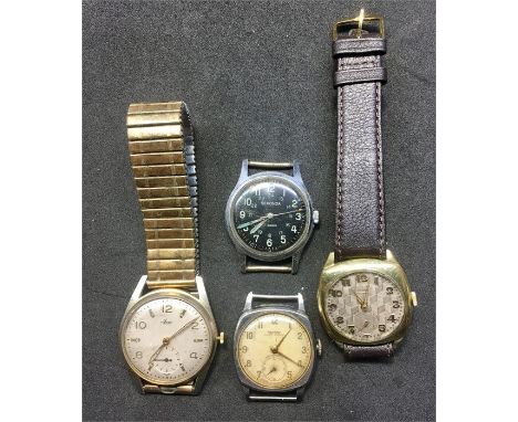 Collection of 4 Vintage Wristwatches includes black faced Sekonda Avia Rotary etc all for retoration A/f 
