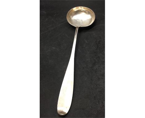 large Antique continental Silver Soup Ladle measures approx 13.ins long bowl measures approx 3.75ins dia weight 113g