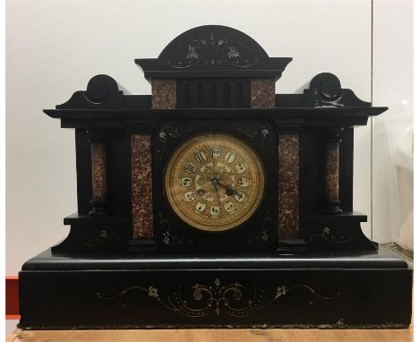 Large Victorian Marble Mantle Clock