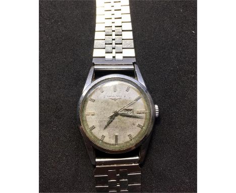 Vintage Stainless Steel Longines Wristwatch face marked glass scratched does tick but no warrenty given comes on unrelated ol