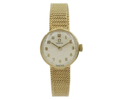 Omega 9ct gold ladies manual wind wristwatch, Cal. 620, serial No. 19114491, London 1963, the back case engraved 'DG -MT 1939