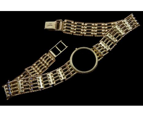 9ct gold watch bracelet , Birmingham 1990Condition Report:Approx 14.1gm, no back case including glass, bracelet hallmarked no