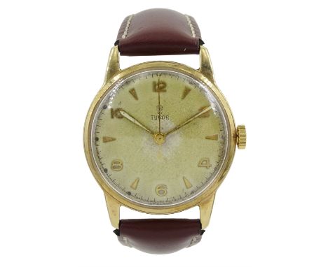 Tudor 9ct gold gentleman's manual wind wristwatch, model No. 12856, serial No. 561187, case by Dennison for Rolex, Birmingham