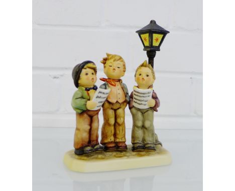 Goebel limited edition porcelain figure 'A Tuneful Trio', numbered 17292/20000, complete with hardwood base, boxed