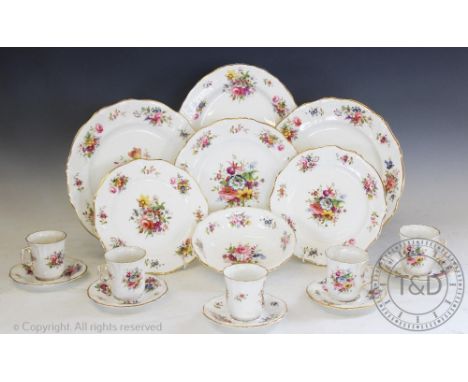 A Hammersley Howard Sprays pattern part dinner service , comprising: eight dinner plates, eight entree plates, eight side pla