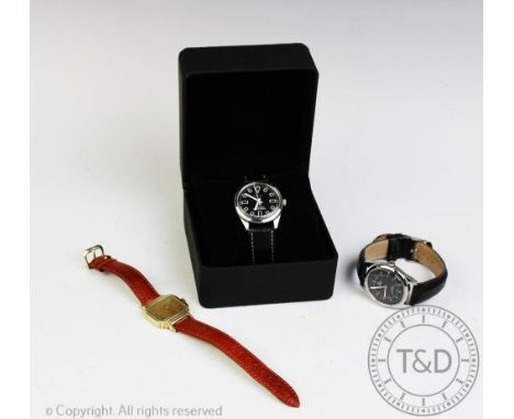 Three wristwatches comprising: a Roamer Popular, 17 jewels wristwatch with black and centre sweep seconds, an Oris, 17 jewels