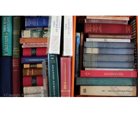 A collection of Historical and Literary books, to include, DIRINGER (D), THE ALPHABET, 2 vols, 1968; TANNER (J),  PRIVATE COR