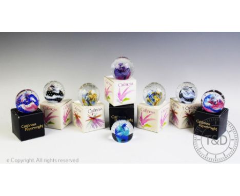 Eight Caithness glass paperweights from the Collectors' Club Reflections collection, comprising two Reflections 92, Reflectio