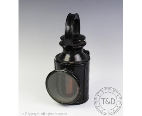 An LMS Lynlight Railway signalling lamp, stamped 'Lakeside Cleaner', 29.5cm high