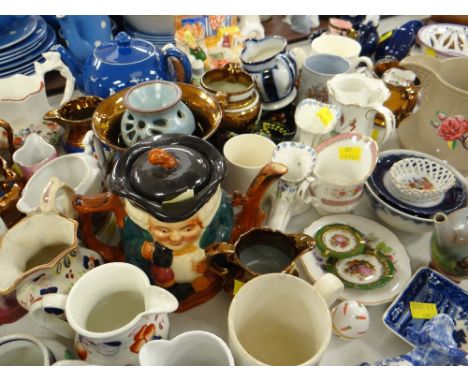 ASSORTED DECORATIVE CHINA including novelty hamper teapot